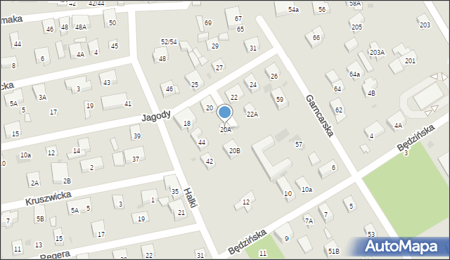 Warszawa, Jagody, 20A, mapa Warszawy