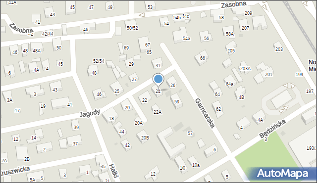 Warszawa, Jagody, 24, mapa Warszawy