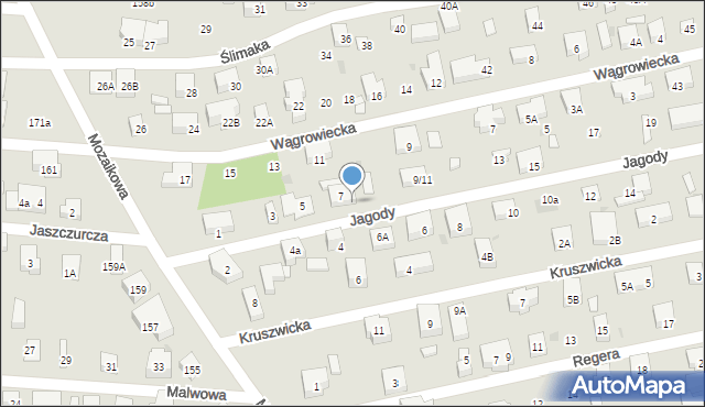 Warszawa, Jagody, 7A, mapa Warszawy