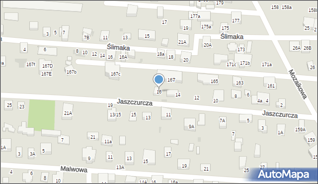 Warszawa, Jaszczurcza, 16, mapa Warszawy