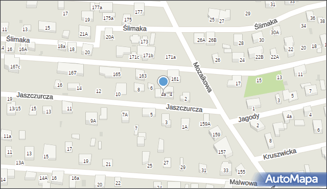 Warszawa, Jaszczurcza, 4a, mapa Warszawy