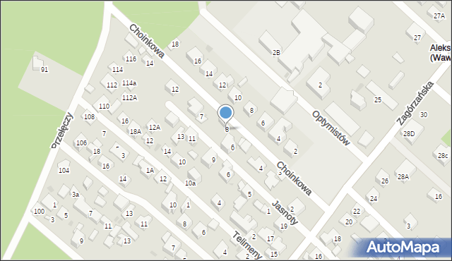 Warszawa, Jasnoty, 8, mapa Warszawy