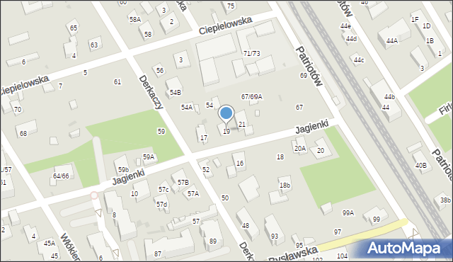 Warszawa, Jagienki, 19, mapa Warszawy