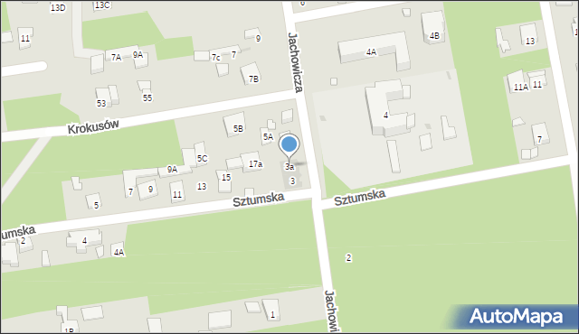 Warszawa, Jachowicza Stanisława, 3a, mapa Warszawy