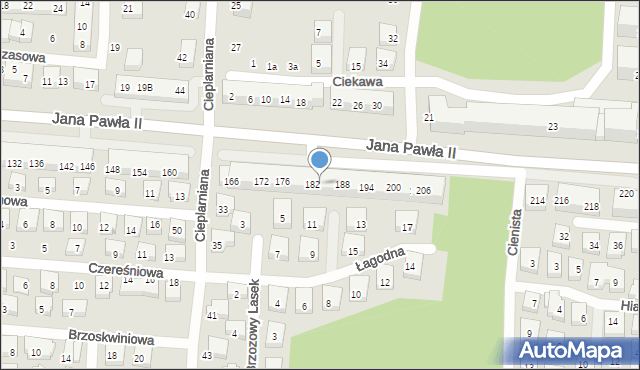Warszawa, Jana Pawła II, 184, mapa Warszawy