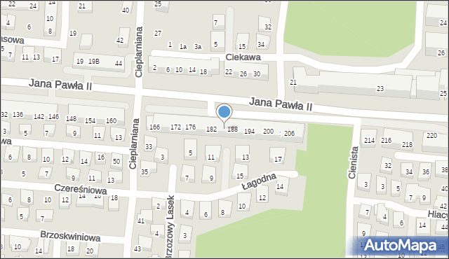 Warszawa, Jana Pawła II, 186, mapa Warszawy