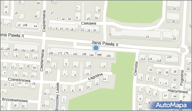 Warszawa, Jana Pawła II, 198, mapa Warszawy