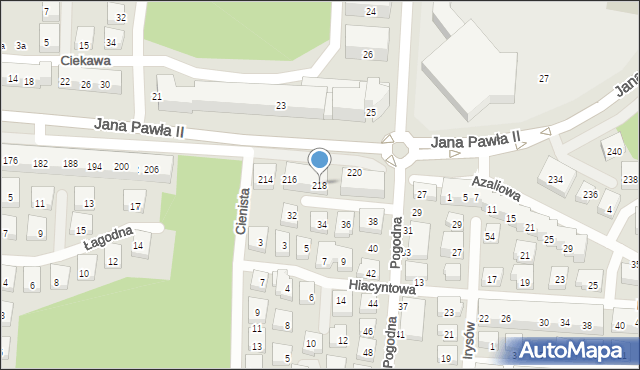 Warszawa, Jana Pawła II, 218, mapa Warszawy