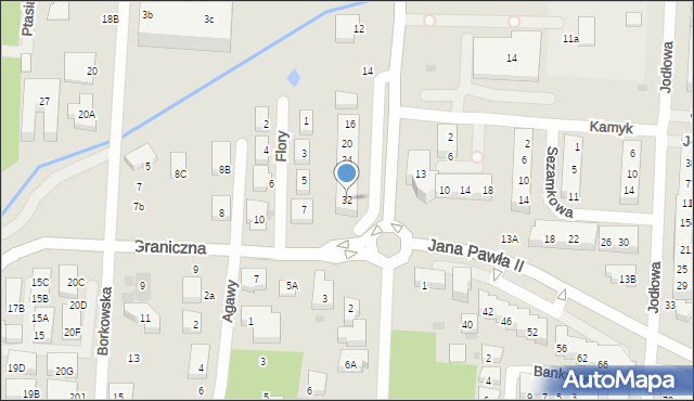 Warszawa, Jana Pawła II, 32, mapa Warszawy