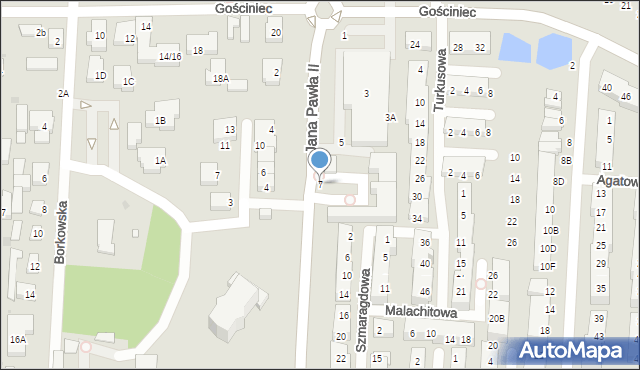 Warszawa, Jana Pawła II, 7, mapa Warszawy