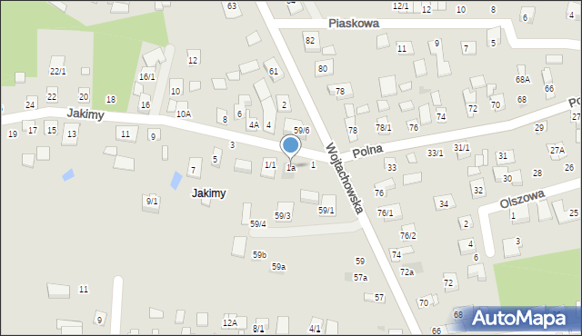 Wasilków, Jakimy, 1a, mapa Wasilków