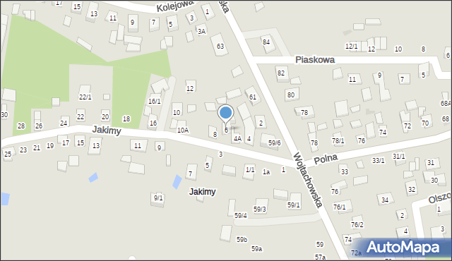 Wasilków, Jakimy, 6, mapa Wasilków