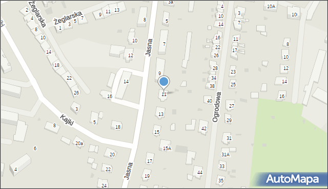 Węgorzewo, Jasna, 11, mapa Węgorzewo