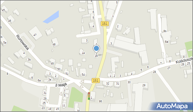 Węgorzyno, Jagiellońska, 1b, mapa Węgorzyno