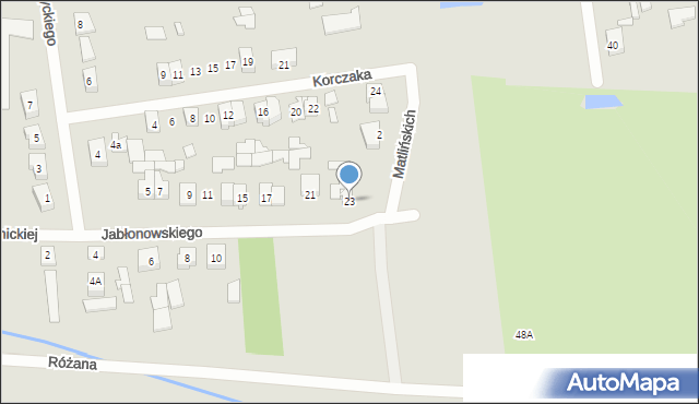 Węgrów, Jabłonowskiego Jana, kpt., 23, mapa Węgrów