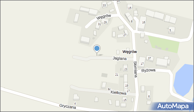 Węgrów, Jaglana, 6, mapa Węgrów