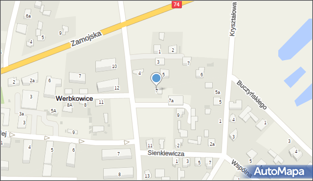 Werbkowice, Jana Pawła II, 7, mapa Werbkowice