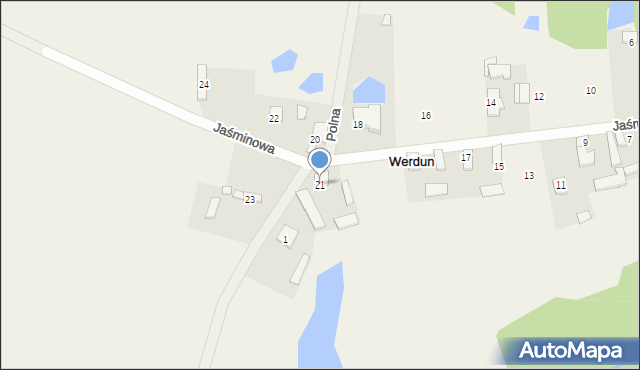 Werdun, Jaśminowa, 21, mapa Werdun