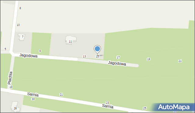 Wiązowna, Jagodowa, 15, mapa Wiązowna