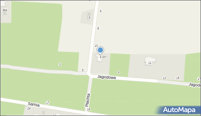 Wiązowna, Jagodowa, 7, mapa Wiązowna