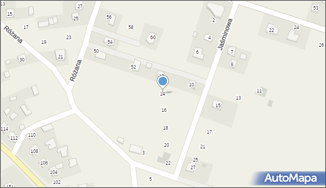Wiązownica, Jaśminowa, 14, mapa Wiązownica