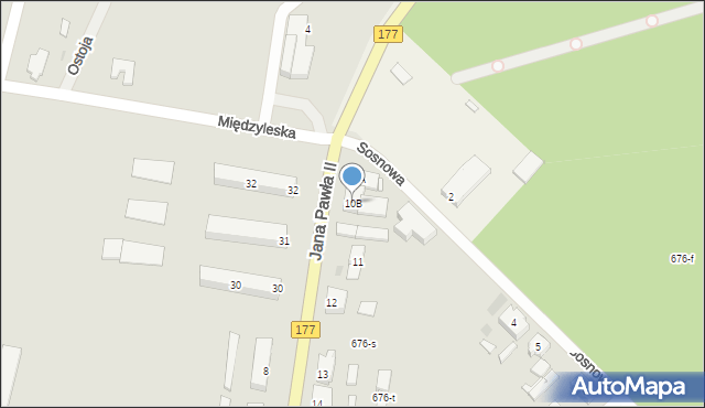 Wieleń, Jana Pawła II, 10B, mapa Wieleń