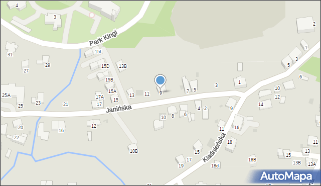 Wieliczka, Janińska, 9, mapa Wieliczka