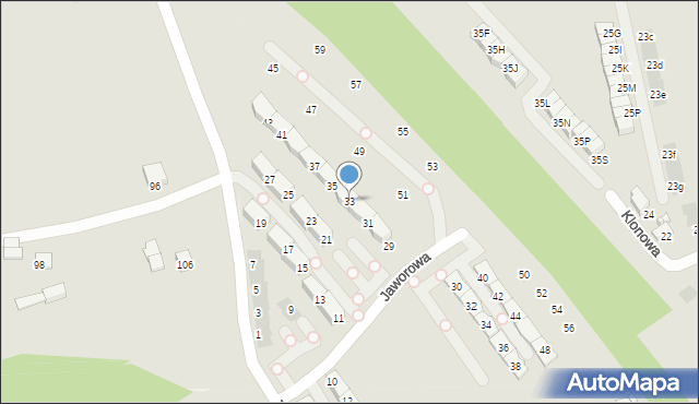 Wieliczka, Jaworowa, 33, mapa Wieliczka