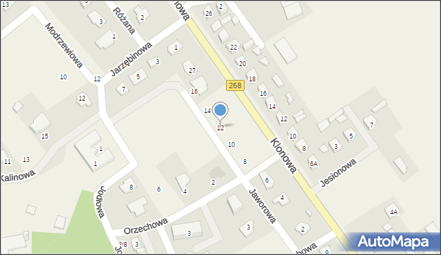 Wieniec, Jaworowa, 12, mapa Wieniec