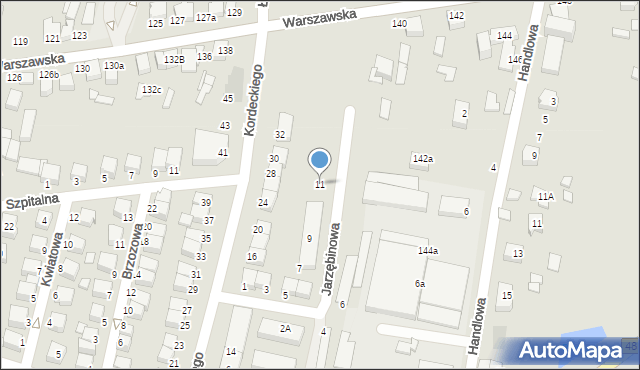 Wieruszów, Jarzębinowa, 11, mapa Wieruszów