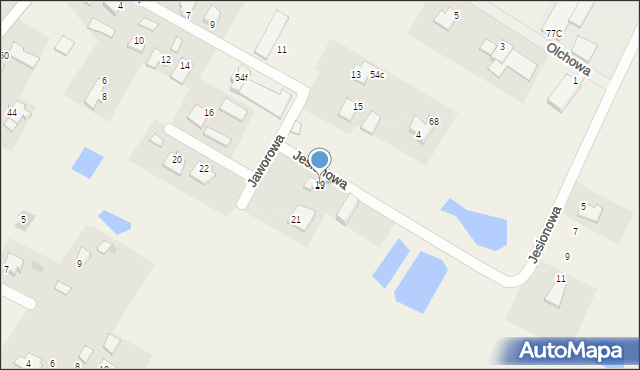 Wikielec, Jaworowa, 19, mapa Wikielec