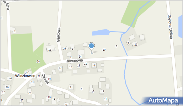 Wilczkowice, Jaworowa, 12, mapa Wilczkowice