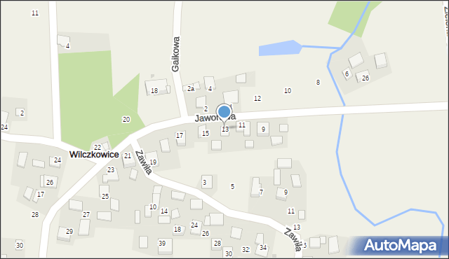 Wilczkowice, Jaworowa, 13, mapa Wilczkowice