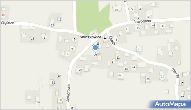 Wilczkowice, Jaworowa, 25, mapa Wilczkowice