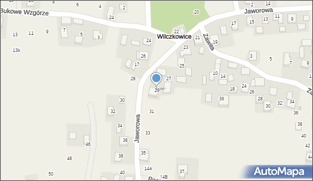 Wilczkowice, Jaworowa, 29, mapa Wilczkowice