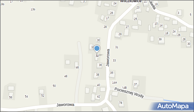 Wilczkowice, Jaworowa, 34, mapa Wilczkowice