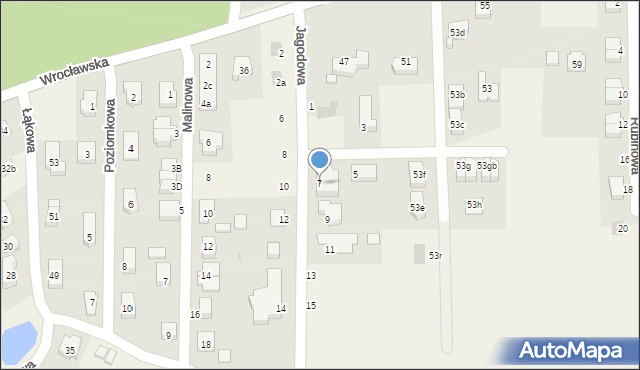 Wilczyce, Jagodowa, 7, mapa Wilczyce