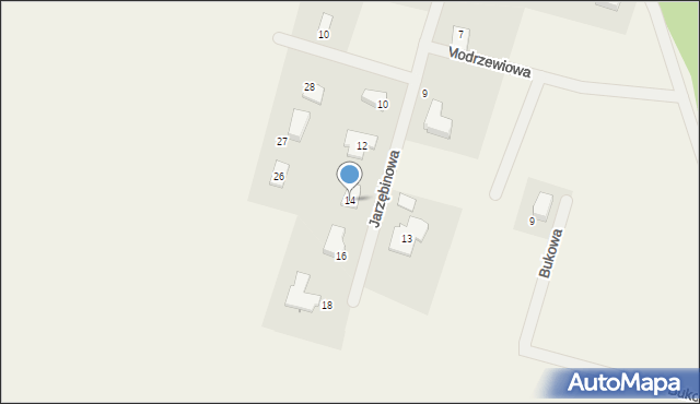 Wilkasy, Jarzębinowa, 14, mapa Wilkasy
