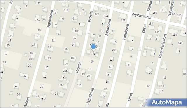 Wilkowice, Jagodowa, 14, mapa Wilkowice