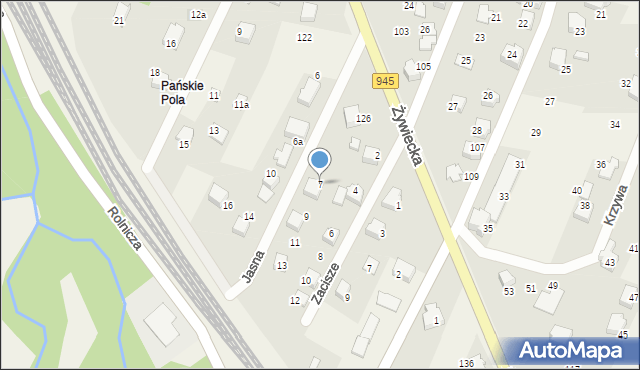 Wilkowice, Jasna, 7, mapa Wilkowice