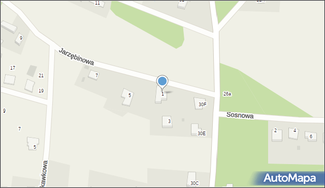 Wioska, Jarzębinowa, 1, mapa Wioska