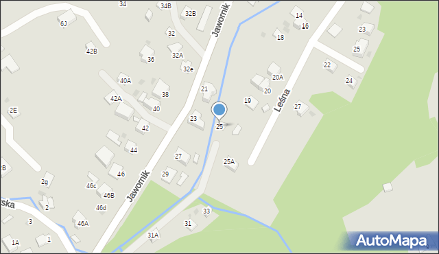 Wisła, Jawornik, 25, mapa Wisła