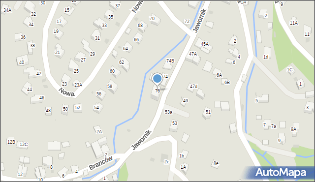 Wisła, Jawornik, 76, mapa Wisła