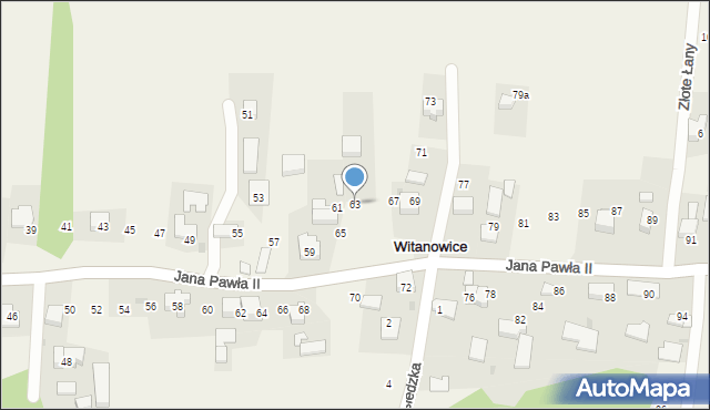 Witanowice, Jana Pawła II, 63, mapa Witanowice