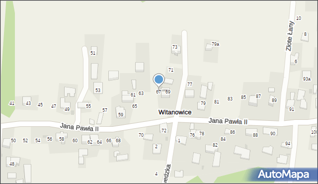 Witanowice, Jana Pawła II, 67, mapa Witanowice
