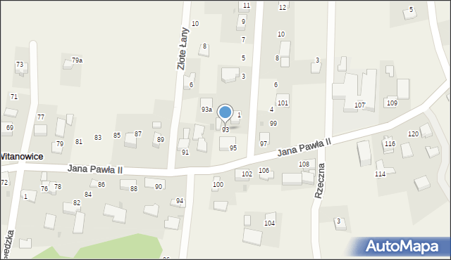 Witanowice, Jana Pawła II, 93, mapa Witanowice