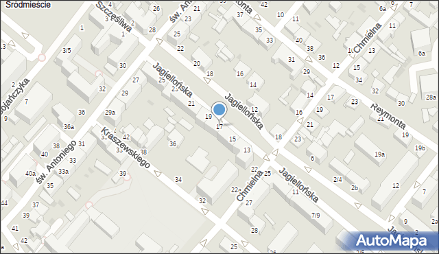 Włocławek, Jagiellońska, 17, mapa Włocławka