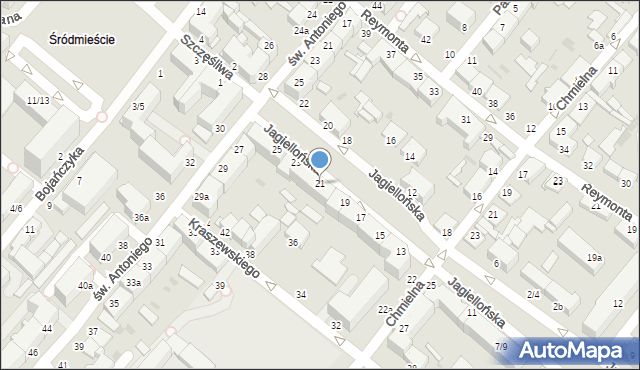 Włocławek, Jagiellońska, 21, mapa Włocławka
