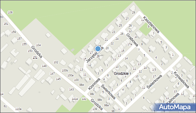 Włocławek, Jarzębinowa, 16, mapa Włocławka