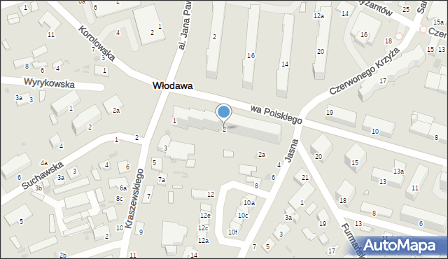 Włodawa, Jasna, 2, mapa Włodawa